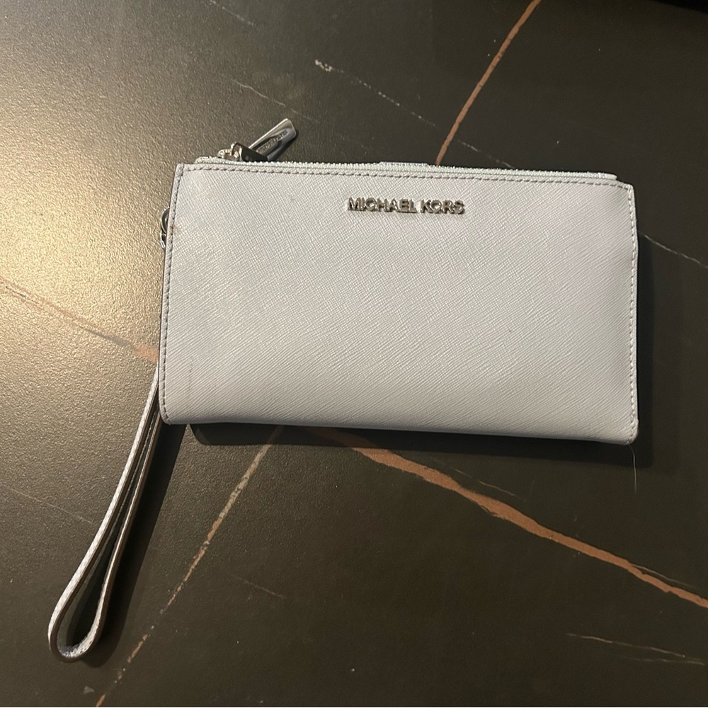 Michael Kors Women's Jet Set Travel Double Zip Wristlet Wallet Saffiano Leather